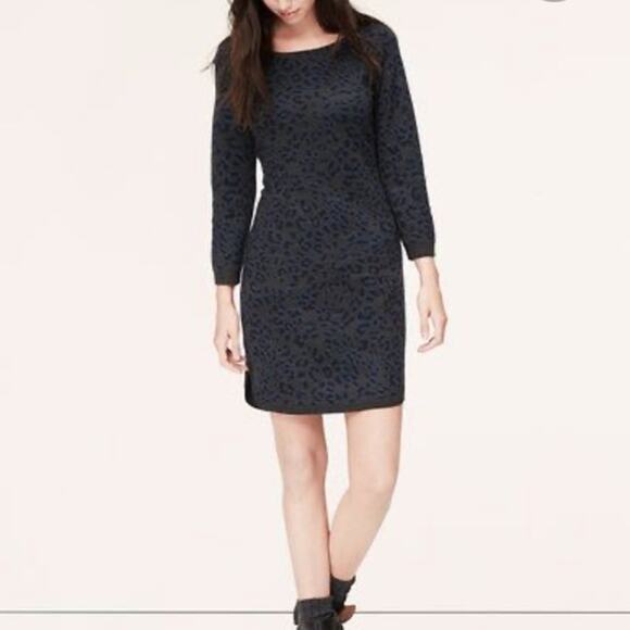 Loft leopard print sweater dress - Picture 1 of 6